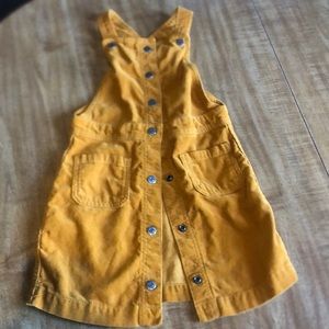 Girls size 6 Corduroy Mustard color jumper dress.